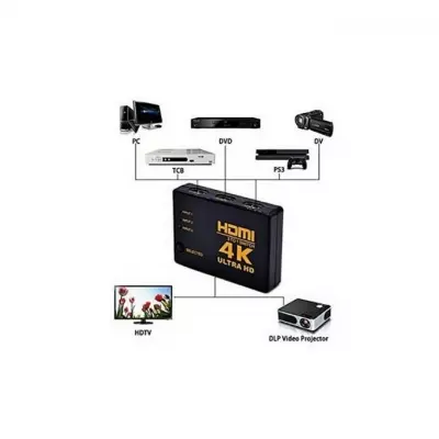 GENERALE - Commutateur HDMI 4K UHD 3 Ports Switcher 3 en 1 Sortie Support 3D Full HD 1080p