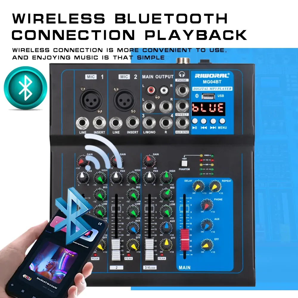 Console de Mixage MG07-BT – Mixer Stéréo 5+2 canaux avec Bluetooth et USBimage 4