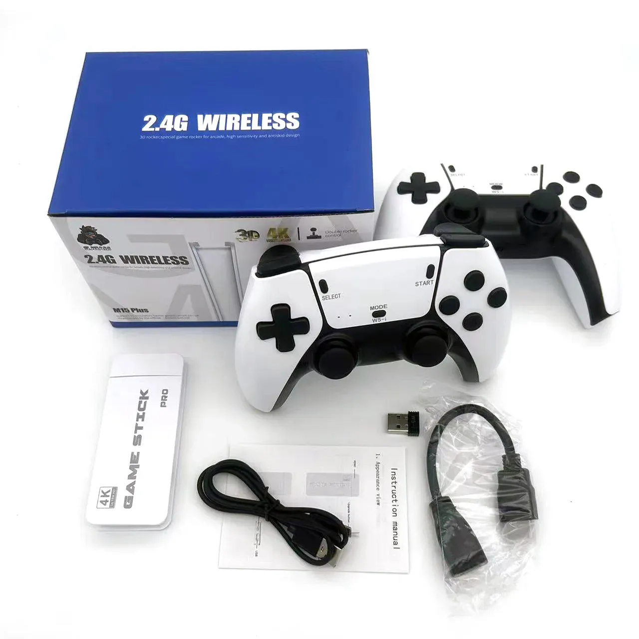 Console Rétro M15 Game Stick 4K – Plus de 20 000 Jeux Inclus, 2 Manettes Sans Fil et Sortie HD pour PS1/GBAimage 4