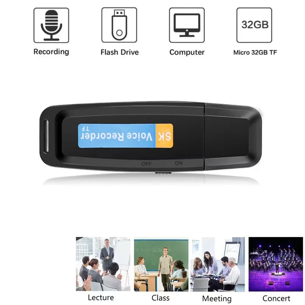 Dictaphone USB Discret – Enregistreur Vocal Numérique avec Support 32GB image 1
