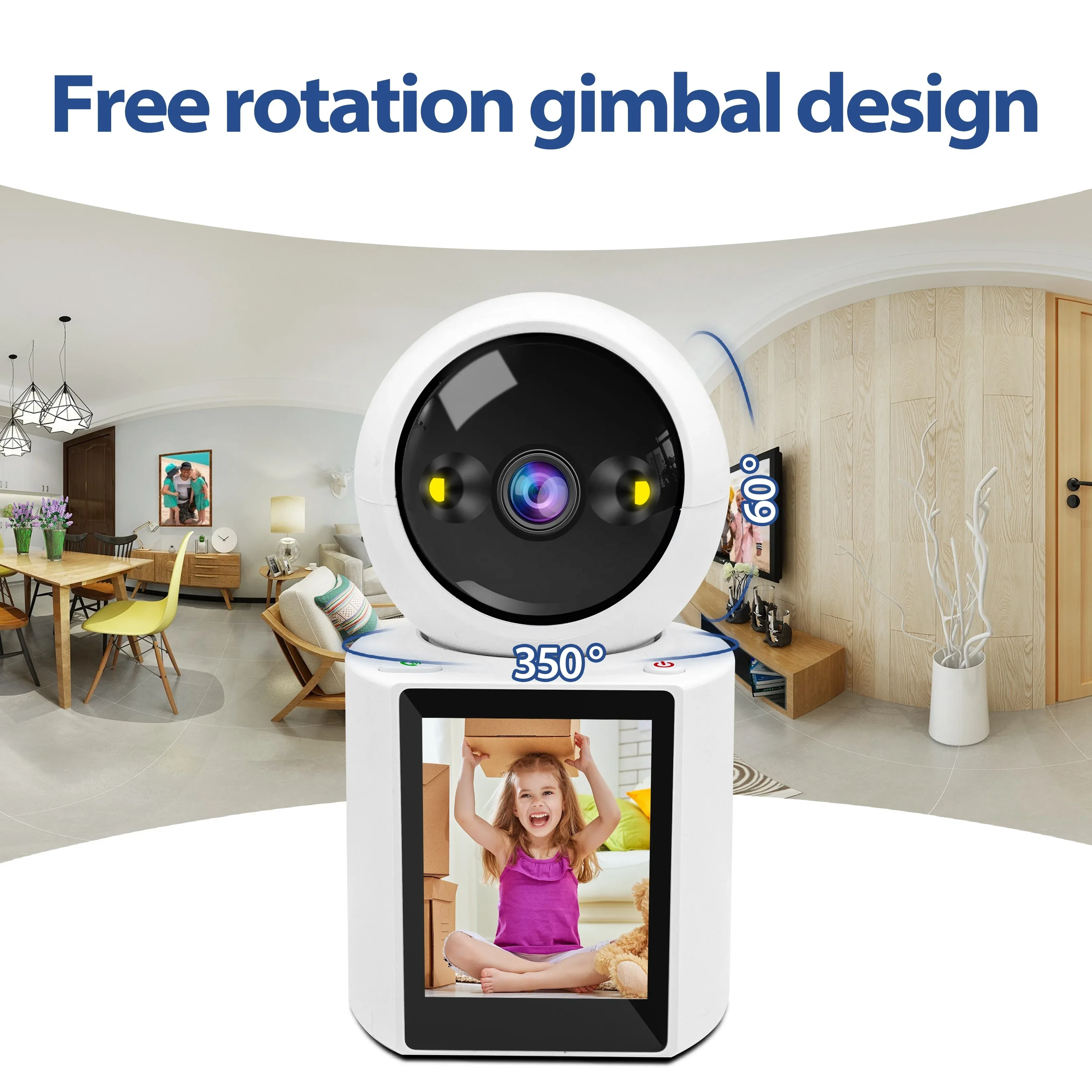 DINEX - Moniteur Bébé Vidéo HD 2MP – Caméra Intelligente avec Appel Audio Bidirectionnel et Vision Nocturne.image 4