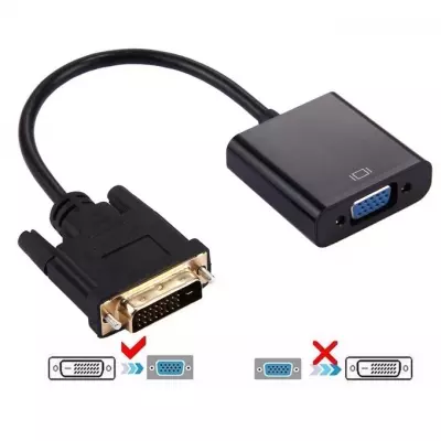 GENERALE - DVI-D 24+1 Pin Man to VGA 15 Pin HDTV Adapter Converter(Black)