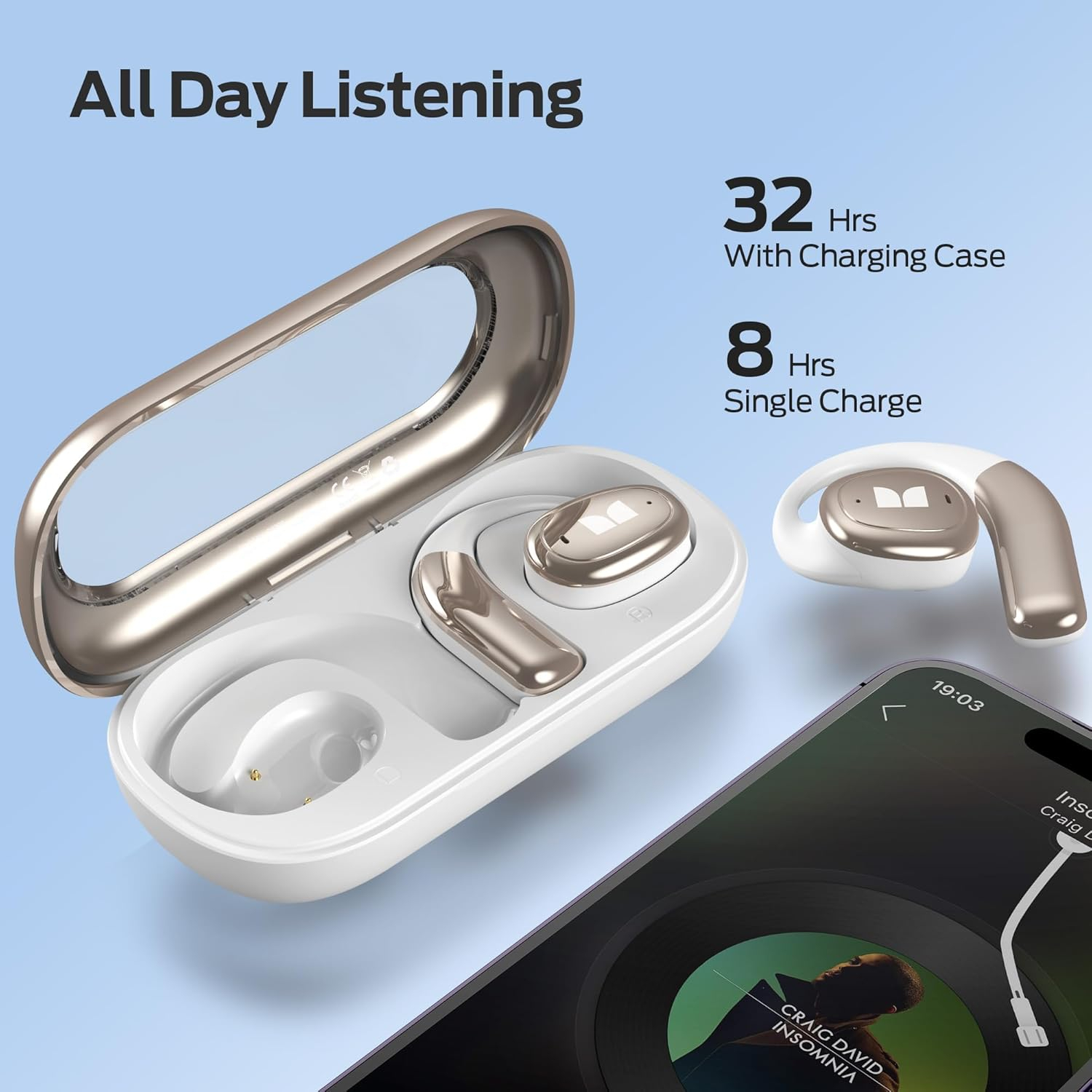 Écouteurs de Sport Monster Open Ear AC311 – Oreille Libre, Bluetooth 5.4, Étanches IPX5 et Son Stéréo Puissant 16.2mmimage-2