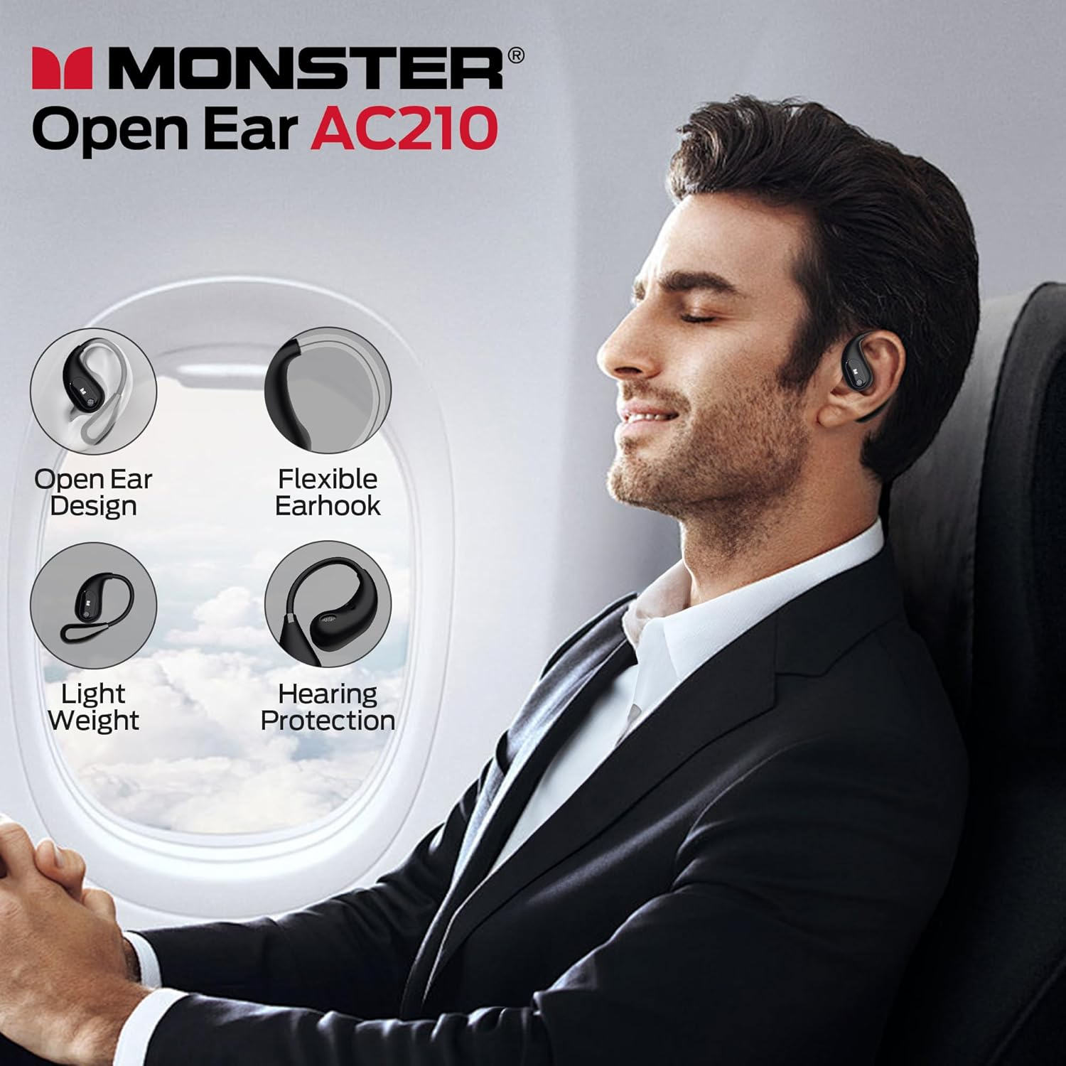 Écouteurs de Sport Sans Fil Monster Open Ear AC210 – Oreille Libre, Bluetooth 5.4 et Son Stéréo HD5 image 3