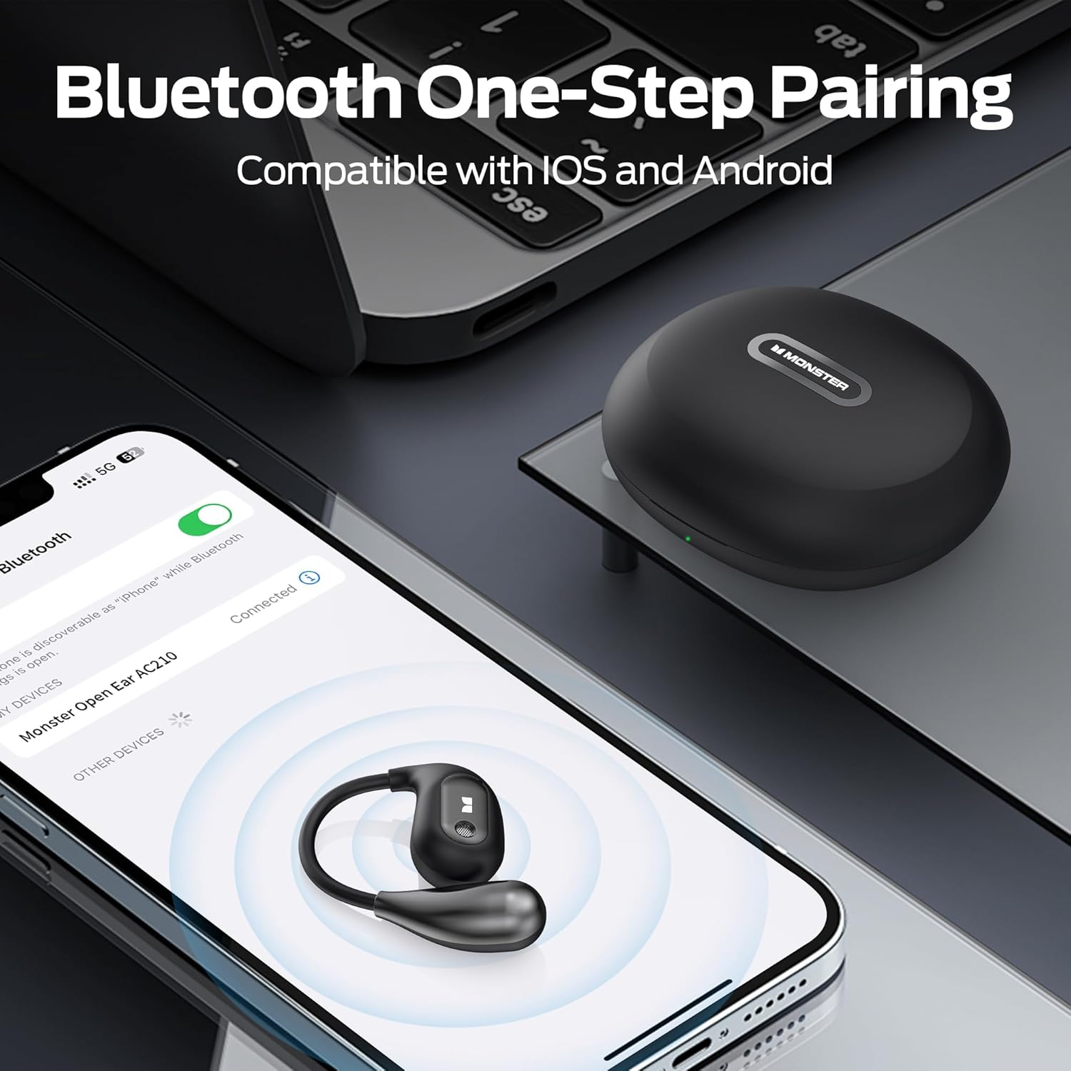 Écouteurs de Sport Sans Fil Monster Open Ear AC210 – Oreille Libre, Bluetooth 5.4 et Son Stéréo HD5image 4