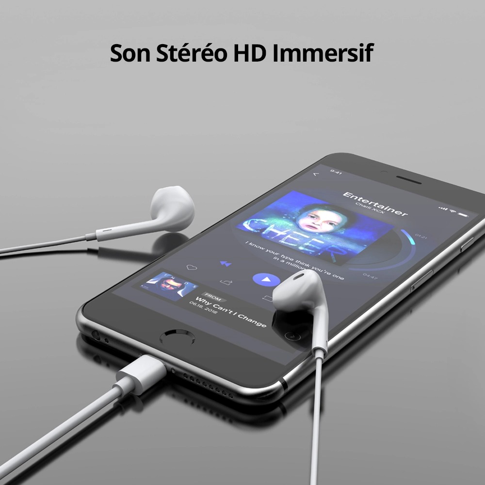 Écouteurs Filaires USB-C RIVERSONG Melody T+ – Son Stéréo HD, Microphone Intégré, Câble 1.2m, Blanc image 3