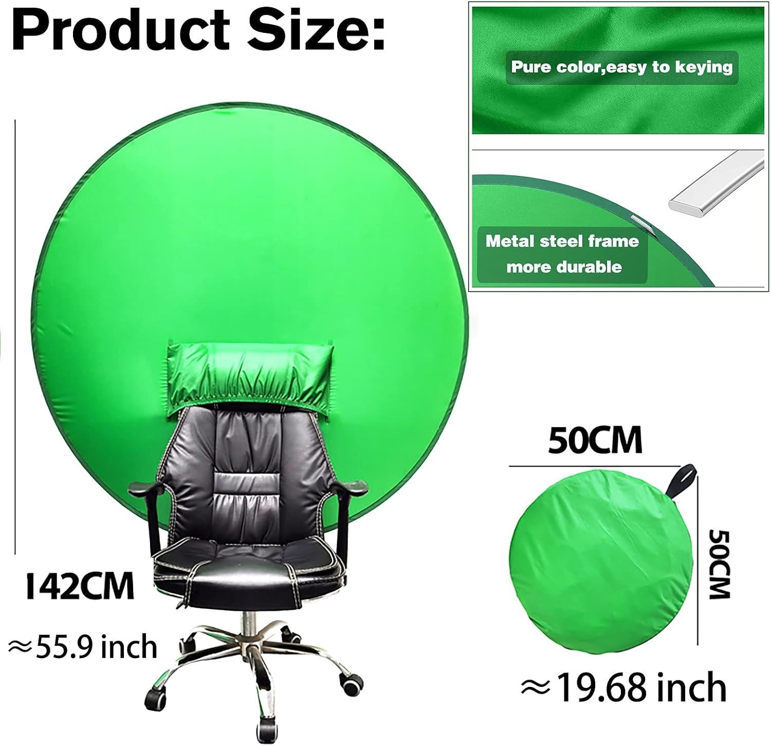 Écran Vert pour Chaise 142cm — Fond Vert Pliable & Portatif pour Visioconférence Professionnelle5 image 1