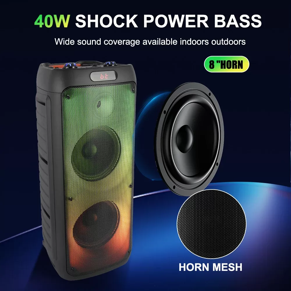Enceinte Bluetooth Nomade ZQS8236 : Dj Party Box Portable avec Microphoneimage-2
