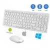    Ensemble clavier sans fil mince et mini souris optique avec petit récepteur USB azerty image 1
