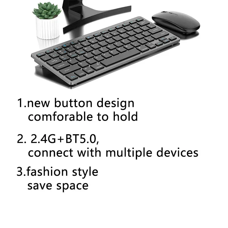 Ensemble Clavier Souris Sans Fil BT78 – Combo Ultra-Mince pour Bureau & Businessimage-2