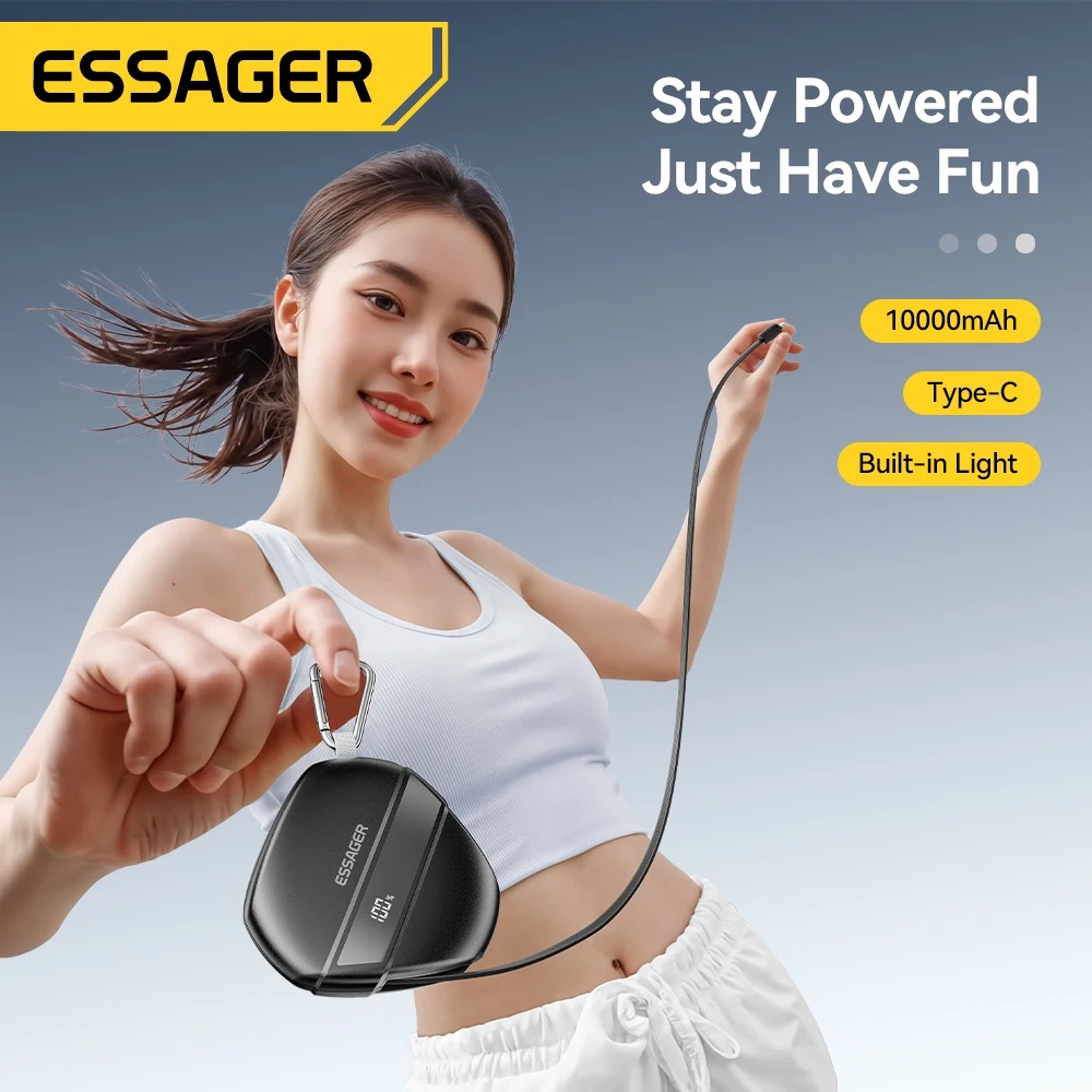 Essager PowerBank Pro 10000mAh – Batterie Externe avec Câble Rétractable & Charge Rapide 22.5Wimage 4