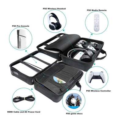 Étui de Transport Rigide pour PS5 – Sac de Voyage avec Bandoulière Ajustable