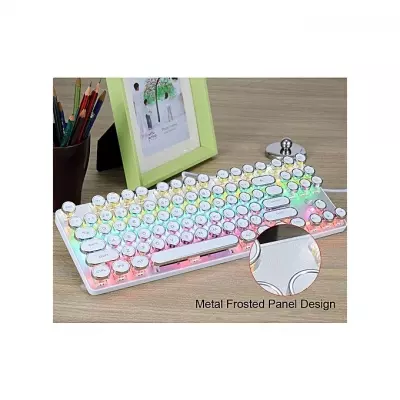 GENERALE - Fenhehu filaire 87 touches PUNK LED rétro-éclairé Usb mécanique métal Gamer Clavier de jeu portable.