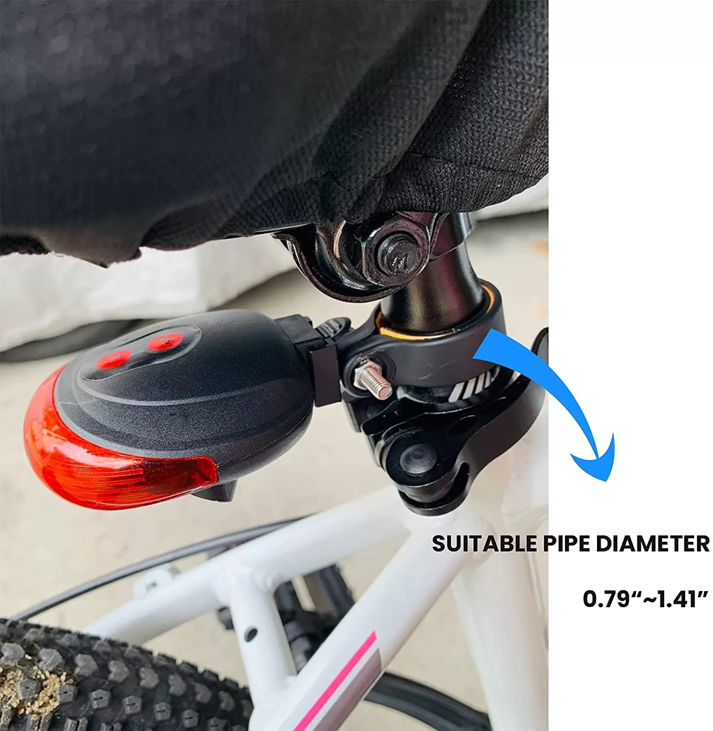 Feu Arrière Vélo 5 LED 2 Laser image 3
