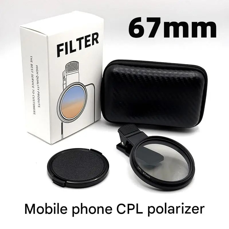Filtre Polarisant CPL 67mm pour Smartphone – Verre Optique avec Clip Universelimage 4