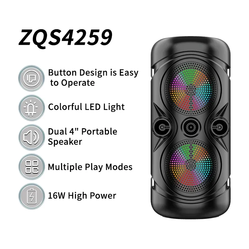 Haut-Parleur Portable ZQS4259 – Son Stéréo TWS & Double 4