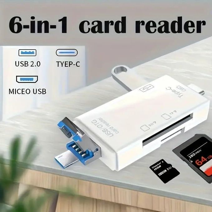 Hub Multi-OTG 6 en 1 Type C et Micro USB – Lecteur de Cartes Mémoire pour Smartphone et PCimage-2