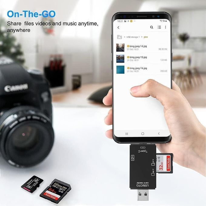 Hub Multi-OTG 6 en 1 Type C et Micro USB – Lecteur de Cartes Mémoire pour Smartphone et PCimage 4