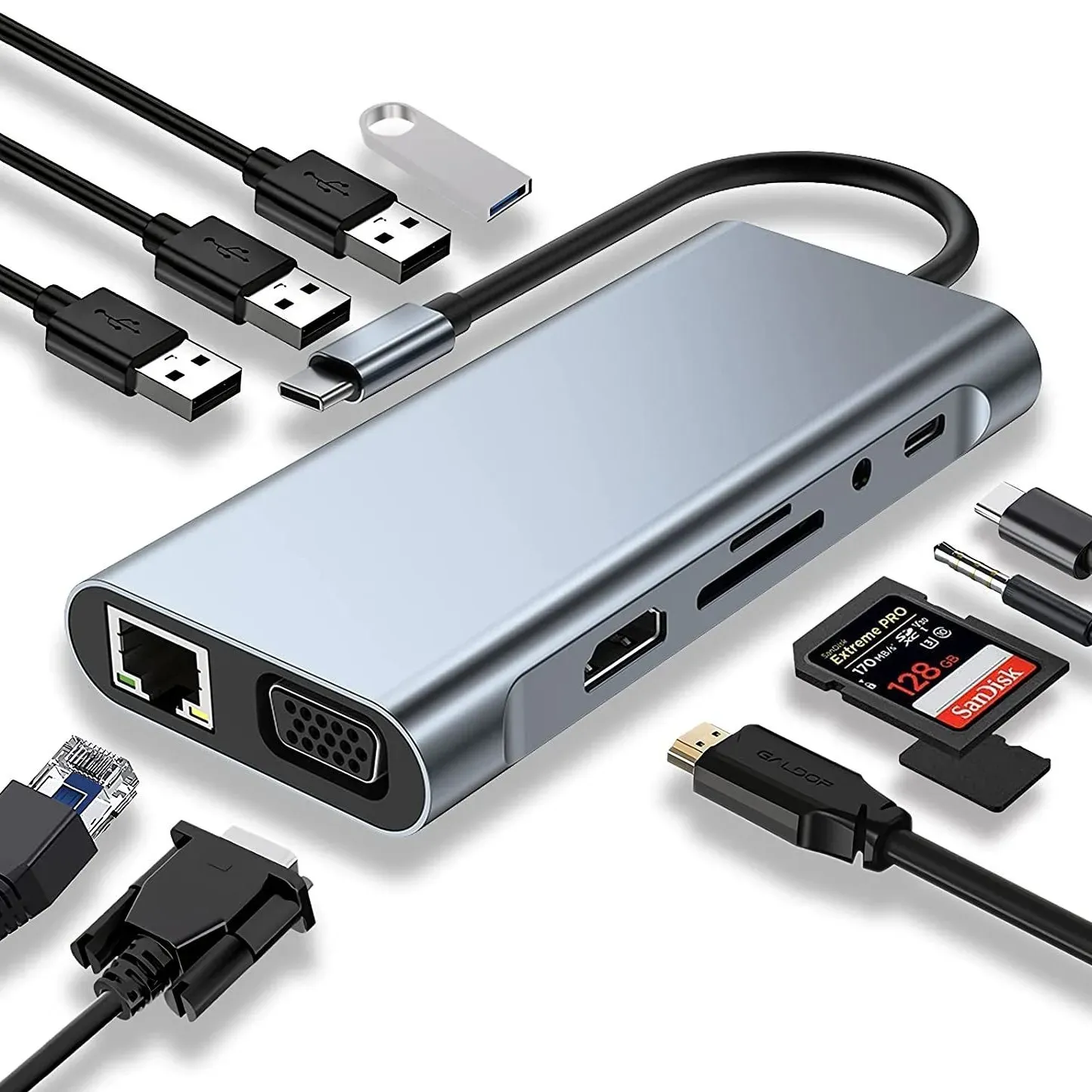 GENERALE - Hub USB-C 11-en-1 - Station d'Accueil Multiport