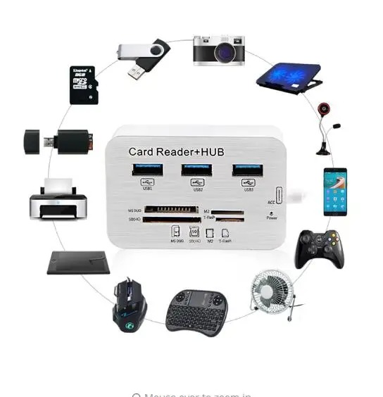 Hub USB-C 7 en 1 - Adaptateur Multi-ports USB 3.0 et Lecteur de Cartesimage 4