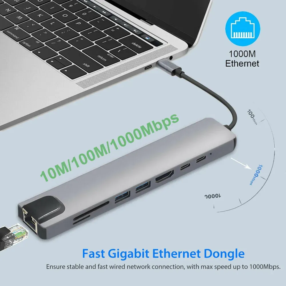 Hub USB-C 8-en-1 avec Chargeur PD 87W et 4Kimage-2