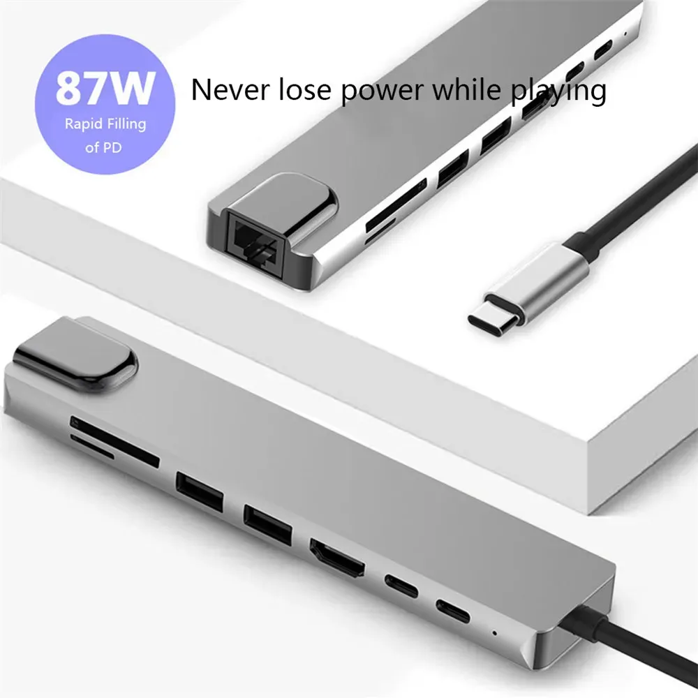 Hub USB-C 8-en-1 avec Chargeur PD 87W et 4K image 3