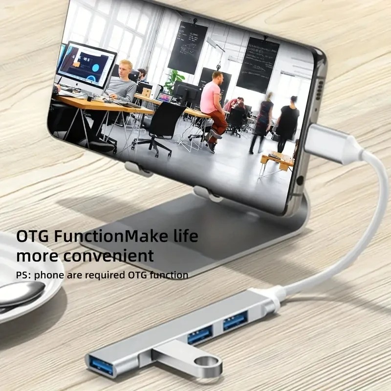Hub USB Type-C 4 Ports 3.0 Ultra-Rapide – Multi Splitter Plug & Play pour MacBook, PC et Mobileimage-2