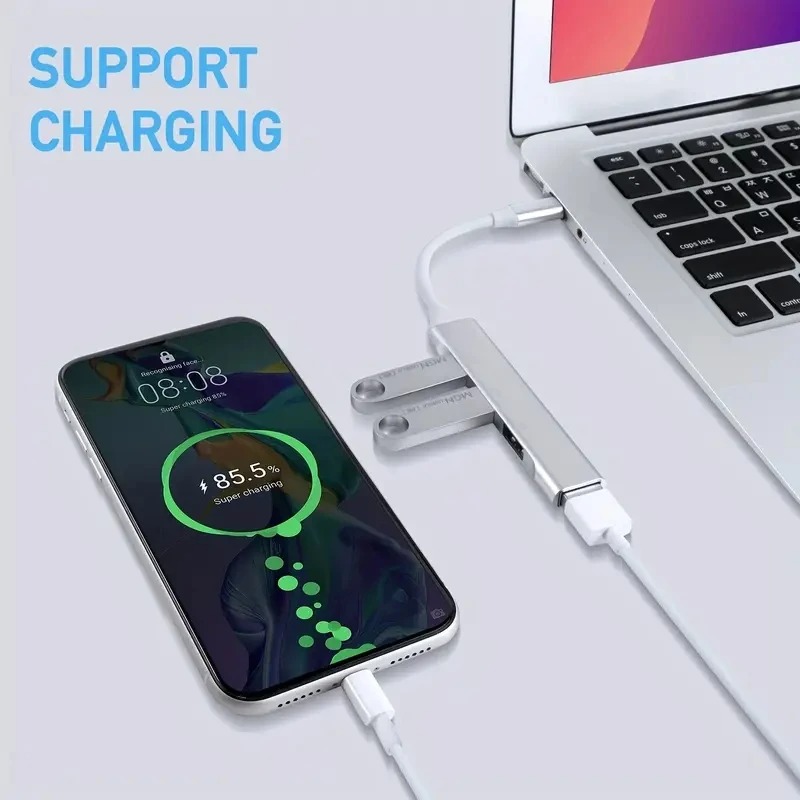 Hub USB Type-C 4 Ports 3.0 Ultra-Rapide – Multi Splitter Plug & Play pour MacBook, PC et Mobile image 3