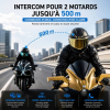 Intercom Moto Bluetooth 5.4 Q30 Pro – Portée 500m, Batterie 1000 mAh & Autonomie 18h avec Partage de Musiqueimage-2