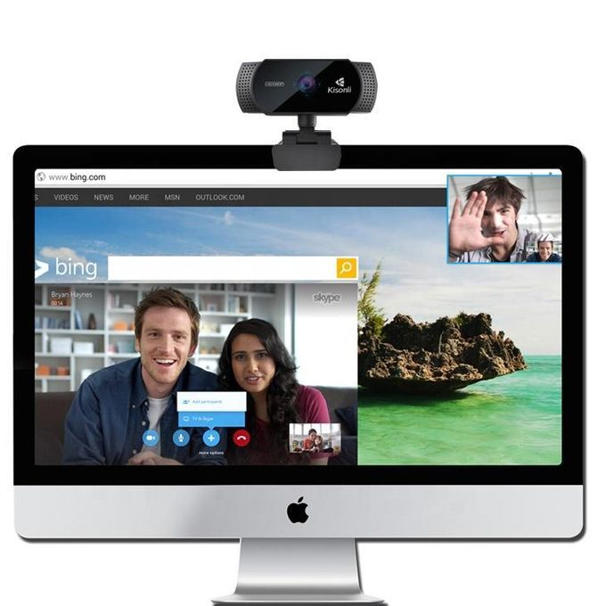 Kisonli Webcam Full HD 1080p – Caméra de Bureau avec Microphone USB Intégré image 3