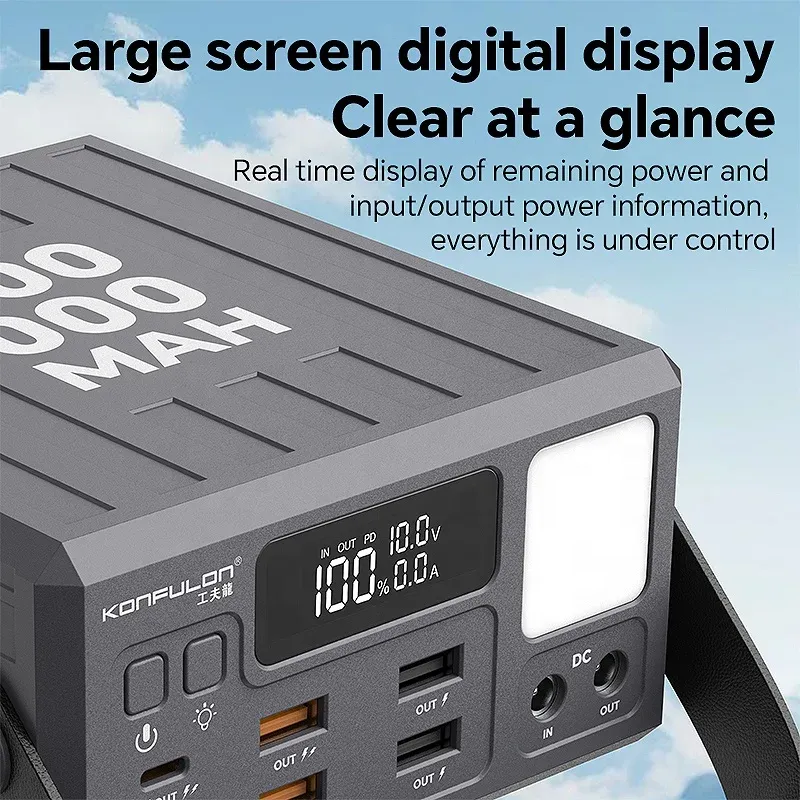 Konfulon 100000mAh Fast Charge Edition – Power Bank Colossal Li-Polymère avec Affichage Numérique LCD pour Smartphones & Tablettesimage-2