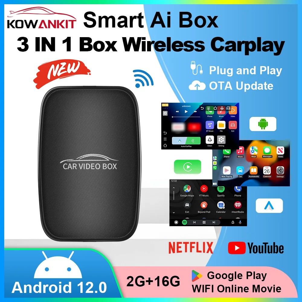 KowanKit Smart AI Box 2026 – Adaptateur CarPlay et Android Auto Sans Filimage 4