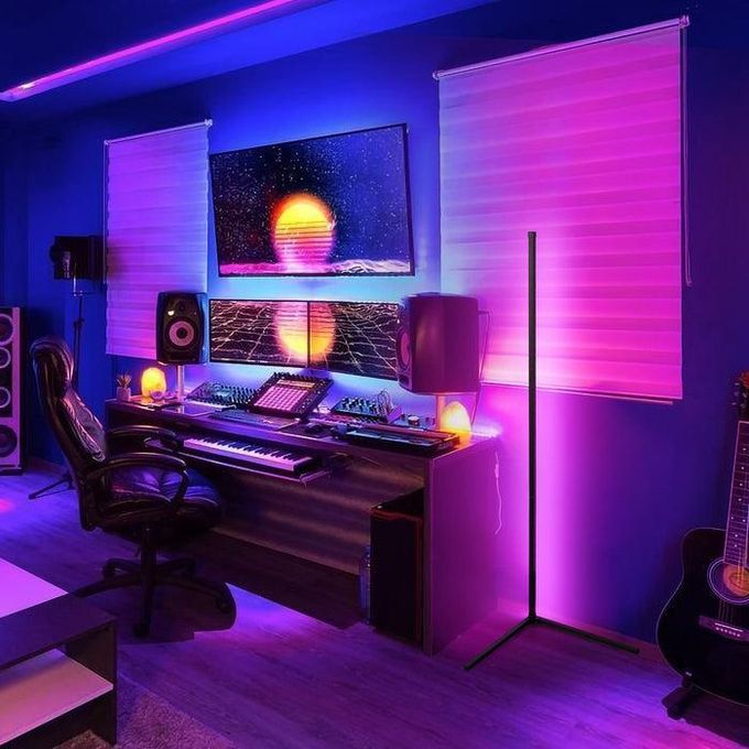 Lampadaire LED d'Angle RGB 142 cm – Lampe d'Ambiance Connectée avec Télécommandeimage-2