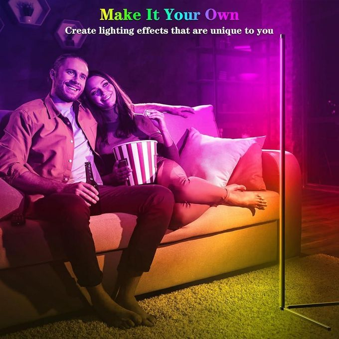 Lampadaire LED d'Angle RGB 142 cm – Lampe d'Ambiance Connectée avec Télécommande image 3