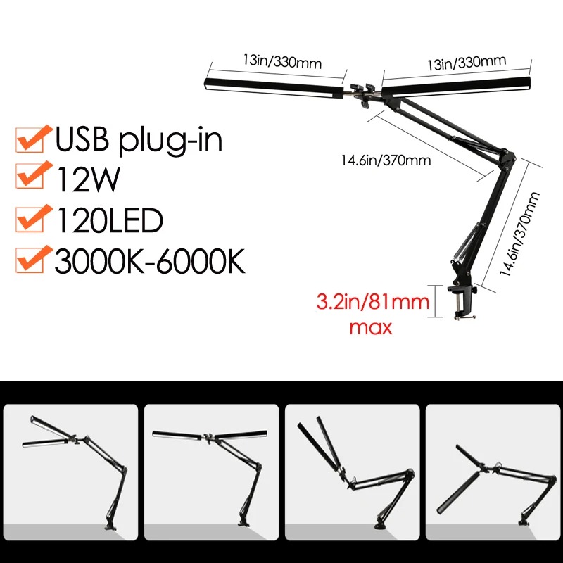 Lampe de Bureau LED Flex-Light : Pliable, USB et Éclairage Protecteur pour les Yeux image 3
