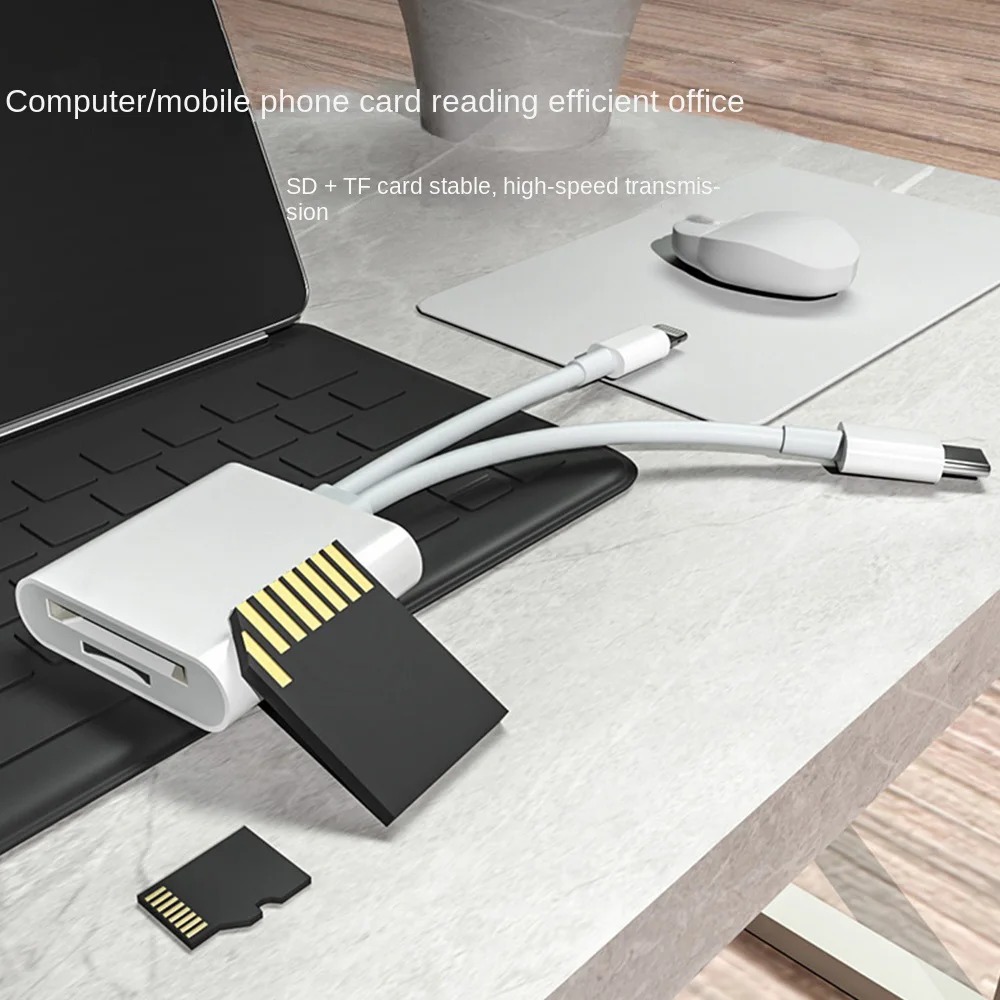 Lecteur de Carte SD/TF 2-en-1 – Adaptateur USB-C OTG pour iPhone, iPad, MacBook et Androidimage 4