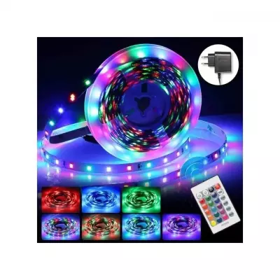 GENERALE - Led Light Strip 5M Remote Controller 12V 3A Power Supply RGB. 5 M flexible