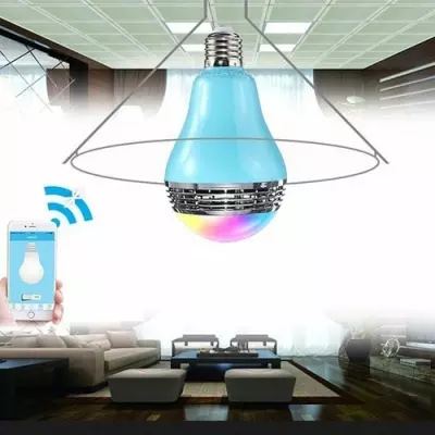 GENERALE - LED RGB Color Bulb Bluetooth APP Control Smart Music Audio Speaker Light Lamp For Party Wedding Christmas Decoration 100-240V (Color: Multicolor) -