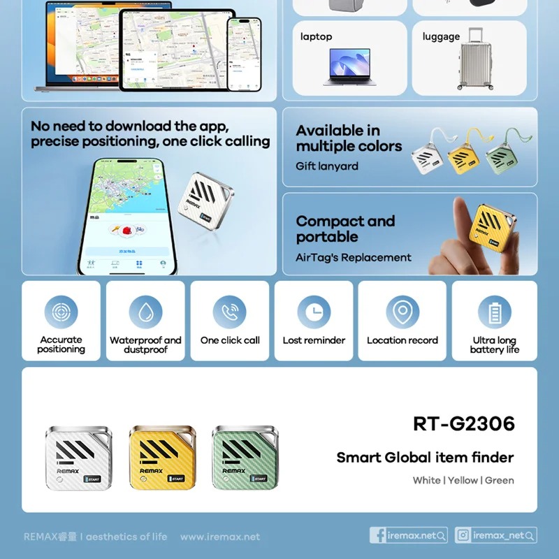 Localisateur Anti-Perte REMAX – Tracker Bluetooth pour Clés, Animaux et Bagages image 3