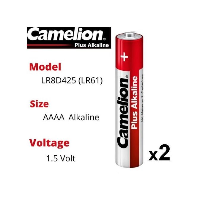 Lot de 2 Piles AAAA Camelion Plus Alkaline (LR61 / LR8D425) – 1.5V Haute Énergie pour Stylets Tactiles & Appareils Médicauximage-2