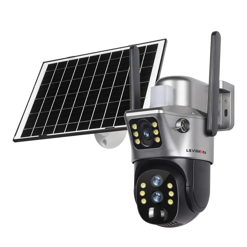 LS VISION V380 Solaire 4G – Caméra de Surveillance Zoom Optique 10x et Double Écran image 1