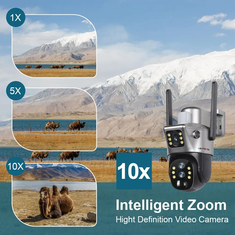 LS VISION V380 Solaire 4G – Caméra de Surveillance Zoom Optique 10x et Double Écranimage 4