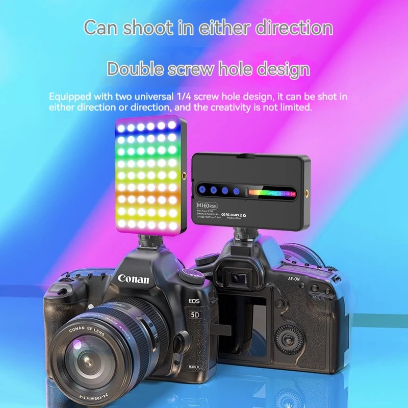 Lumière Vidéo LED RGB MATEMACH M160 Professionnelle – 2700K-6500K, Éclairage Photographie, Lampe de Poche Vlogimage-2