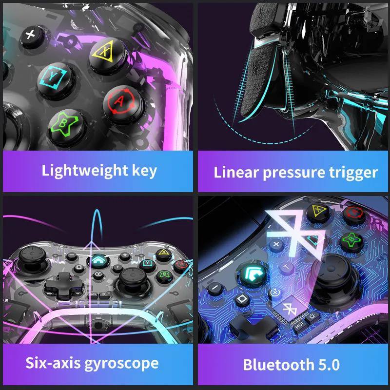 Manette de Jeu sans fil Bluetooth RGB pour Android, iOS, PC et PS3/PS4.image 4