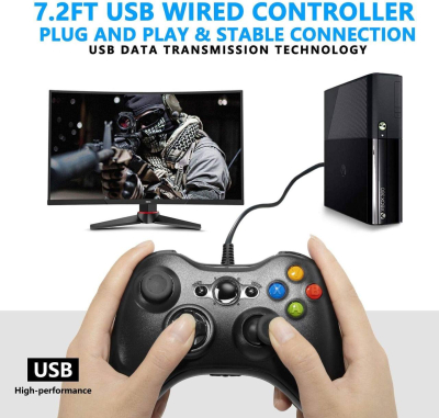 Manette Microsoft Xbox 360 Filaire, Compatible PC, Noire, D'occasion