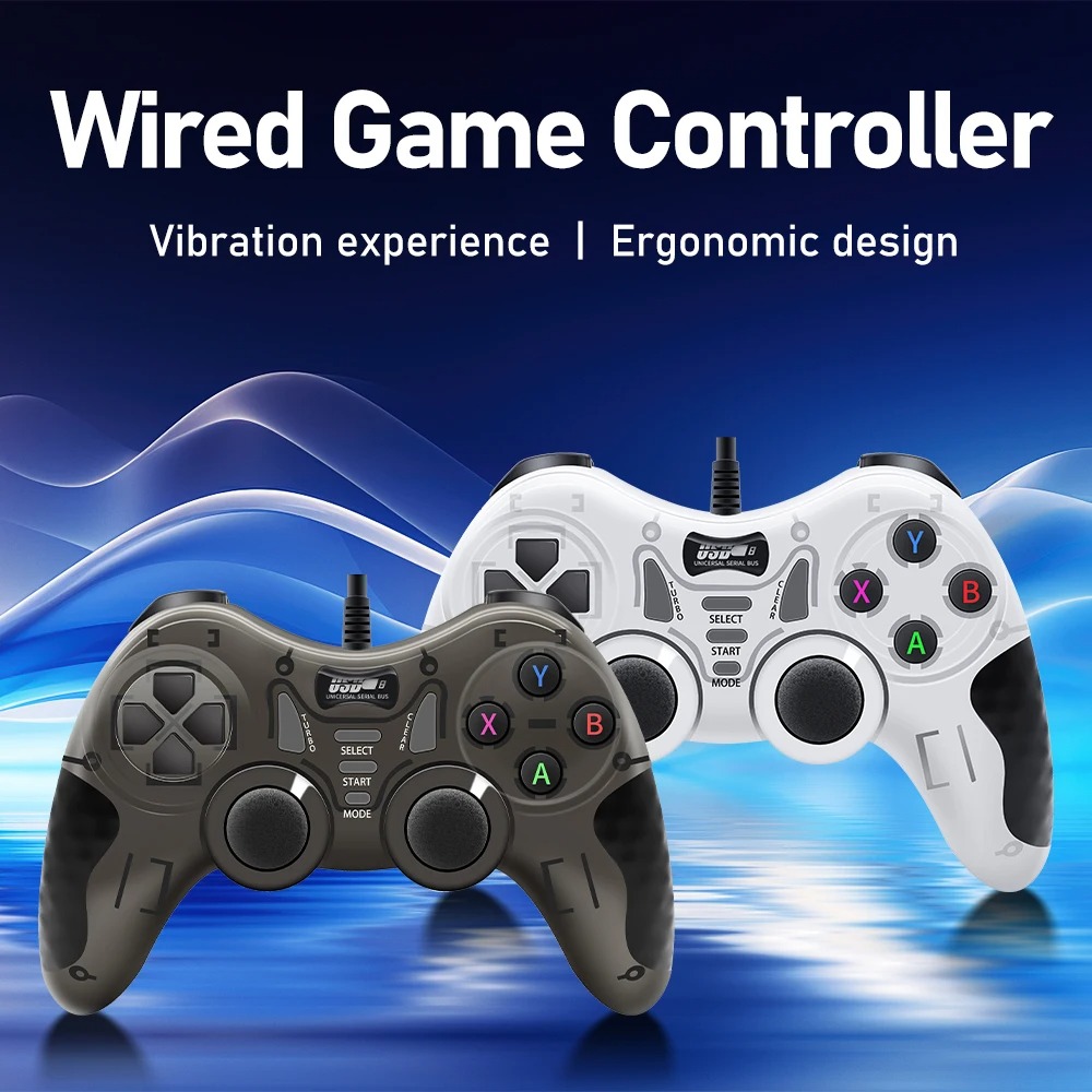 Manette PC Filaire Pro – Joystick USB avec Double Vibration pour Steam & PS3image 4