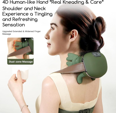 Masseur de Cou Professionnel Effet Mains Humaines – Collier Massant Chauffant Haute Précision