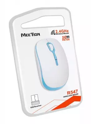 GENERALE - Meetion R547 Wireless Optical Mouse with Battery, White/Blue