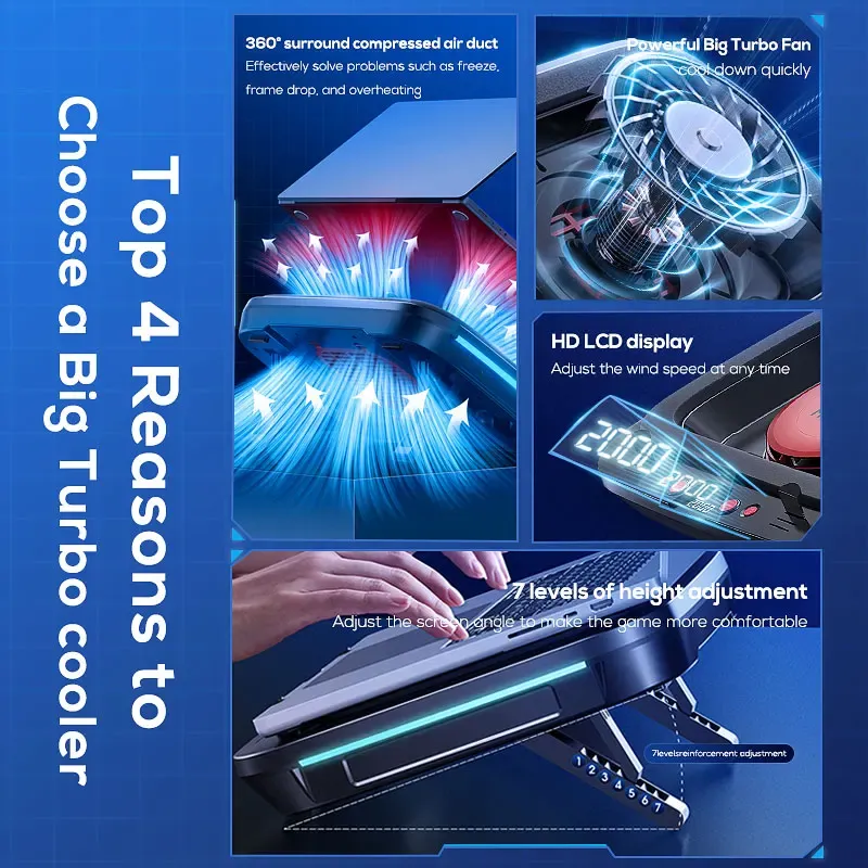 MEMO FL08 RGB – Refroidisseur pour Ordinateur Portable à Ventilation Compressée image 3