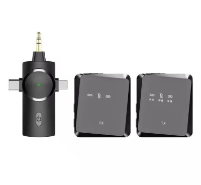 GENERALE - Microphone Lavalier Sans Fil 3-en-1 - Suppression Bruit, Type-C/iPhone/AUX, Enregistrement Vocal Pro